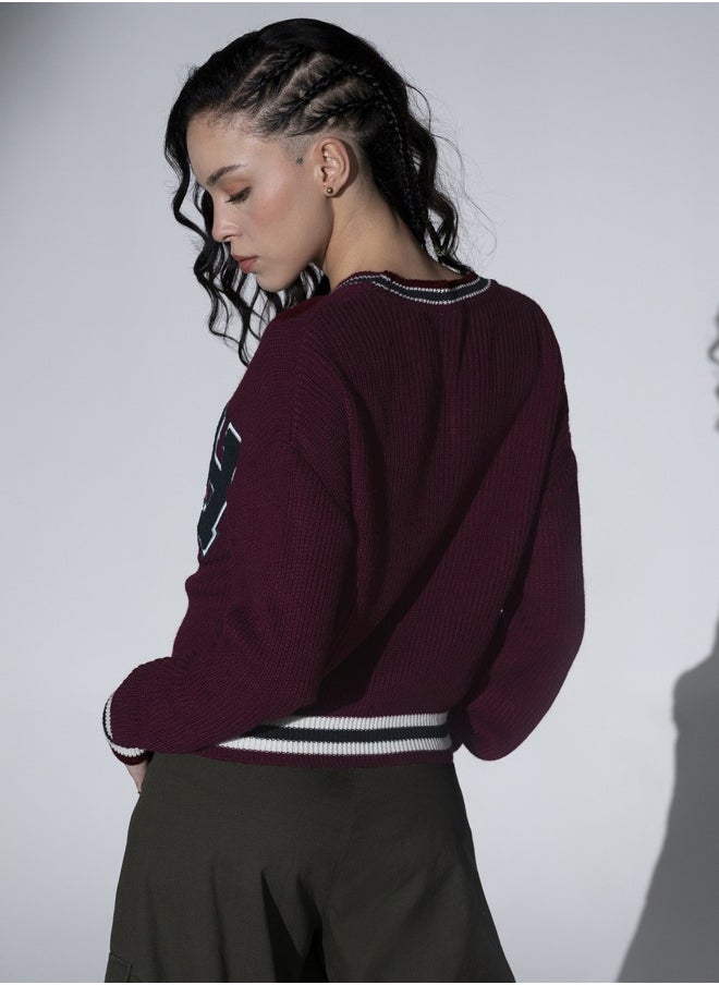 Maroon Sweater For Women