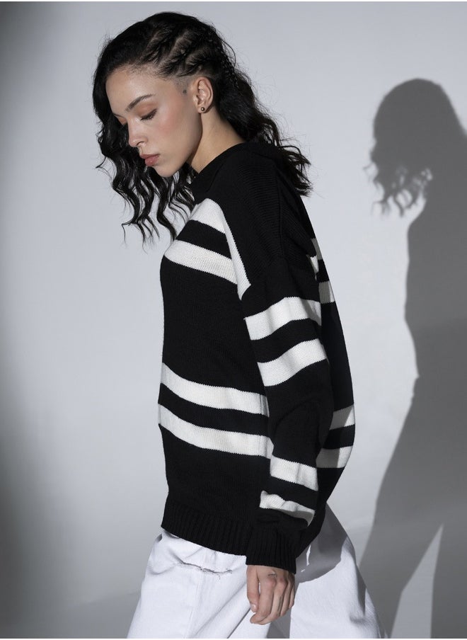 Women's Multicolour 100% Acrylic Oversized Sweater