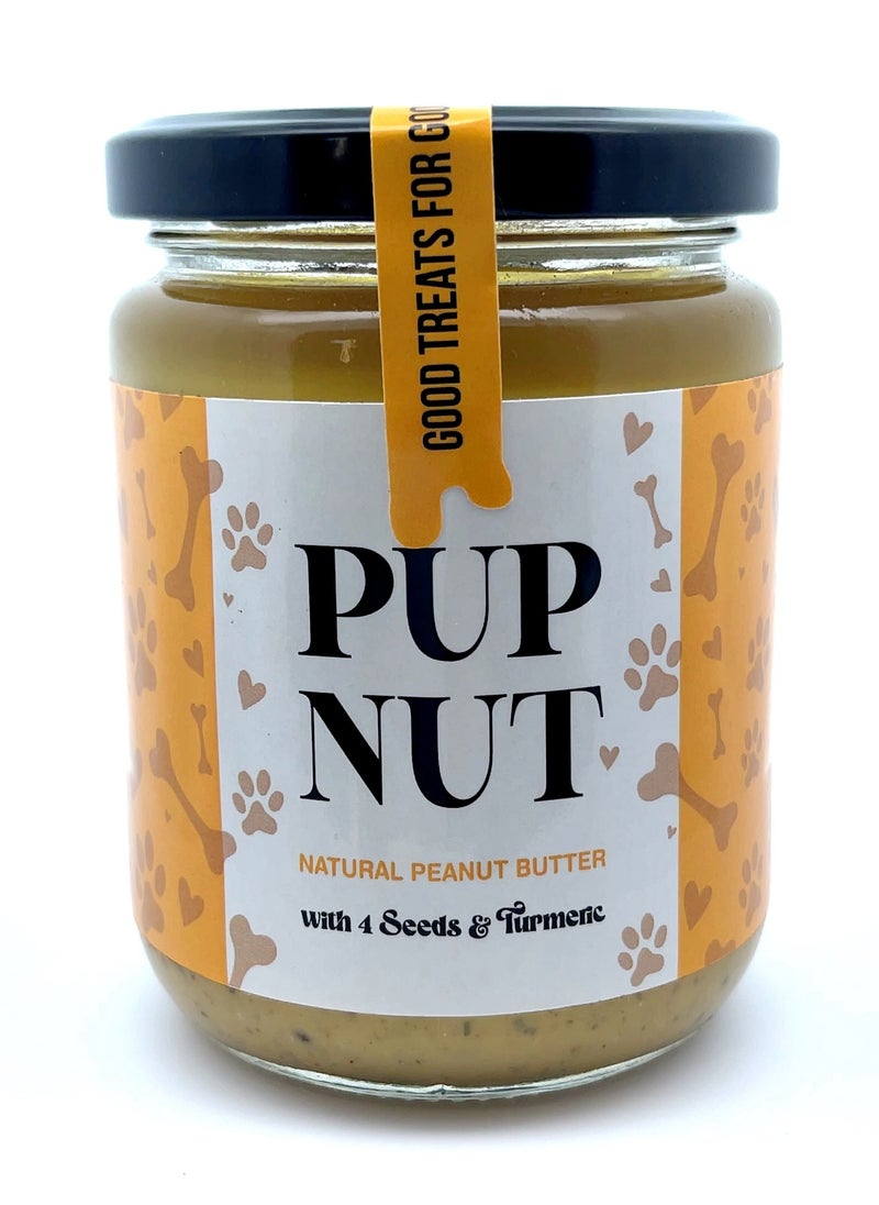 PupNut | Dog Treat 100% Natural Peanut Butter for Dogs with 4 Seeds and Turmeric | Healthy Super food | No Xylitol/No Additives/No Preservatives | Made in the UAE | 200g