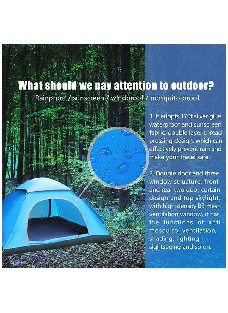 2-4 Person Dome Tent - Waterproof Pop-Up Shower & Changing Room, Sun Shelter for Camping, Beach, Travel, Outdoor Sports