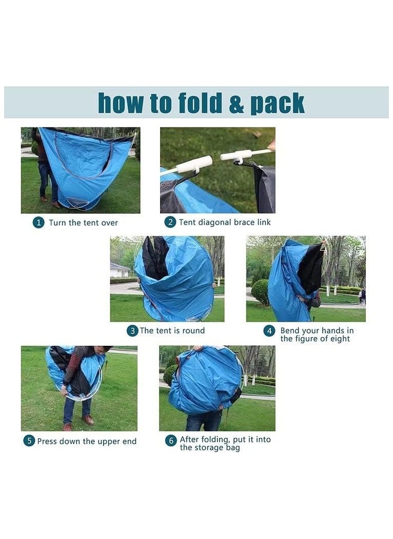 2-4 Person Dome Tent - Waterproof Pop-Up Shower & Changing Room, Sun Shelter for Camping, Beach, Travel, Outdoor Sports