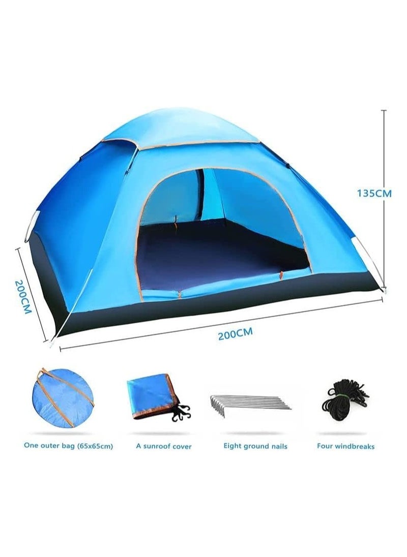 2-4 Person Dome Tent - Waterproof Pop-Up Shower & Changing Room, Sun Shelter for Camping, Beach, Travel, Outdoor Sports