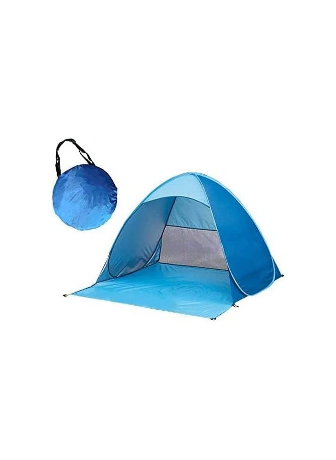 Beach Tent Easy Pop Up - 2-3 Person Portable Sun Shade Shelter, UV Protection & Windproof Canopy, Lightweight Automatic Sunshade Cabana for Beach, Camping, Fishing with Carry Bag