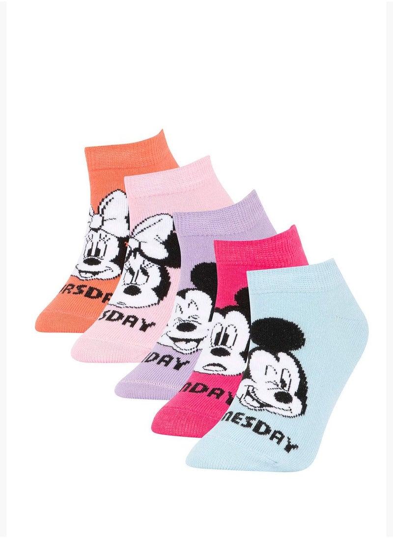 5 Pack Girl Disney Mickey & Minnie Low Cut Socks