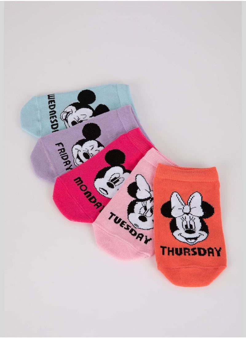 5 Pack Girl Disney Mickey & Minnie Low Cut Socks