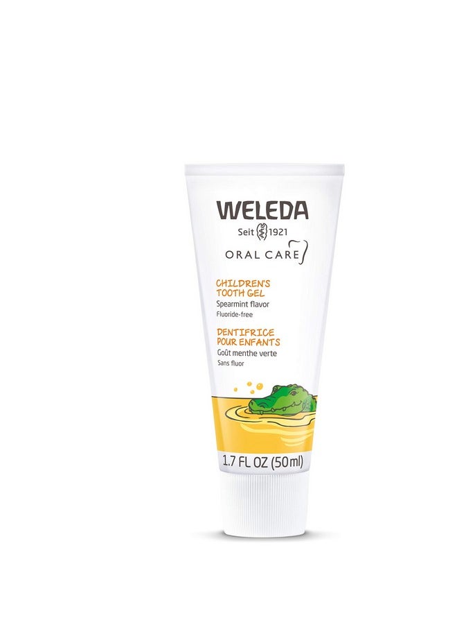 Oral Care Childrens Tooth Gel, 1.7 Fluid Ounce, Fluoride Free, Spearmint Flavor, Plant Rich Toothpaste With Calendula, Silica And Fennel