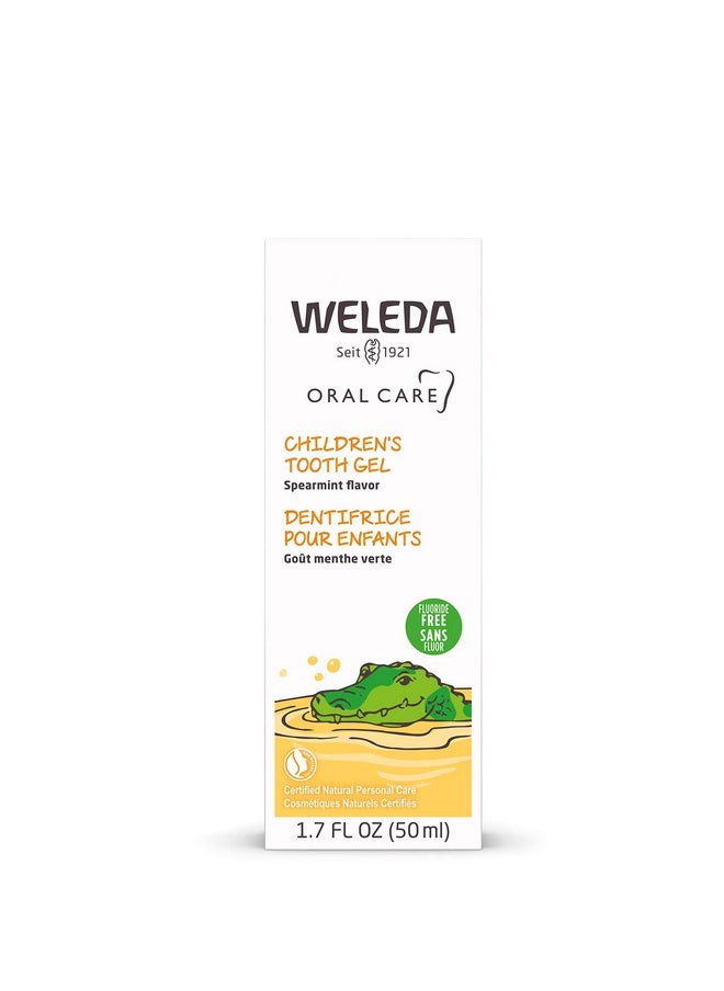Oral Care Childrens Tooth Gel, 1.7 Fluid Ounce, Fluoride Free, Spearmint Flavor, Plant Rich Toothpaste With Calendula, Silica And Fennel