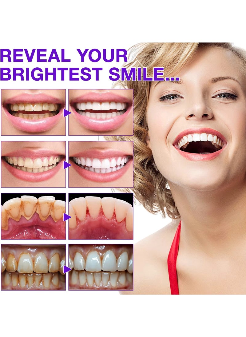 150Pcs Brightening Toothpaste Tabs with Nano Hydroxyapatite for Teeth Whitening Fresh Breath Remineralizing Tablets Toothpaste with Coconut Oil Peppermint Purple Toothpaste Tablets