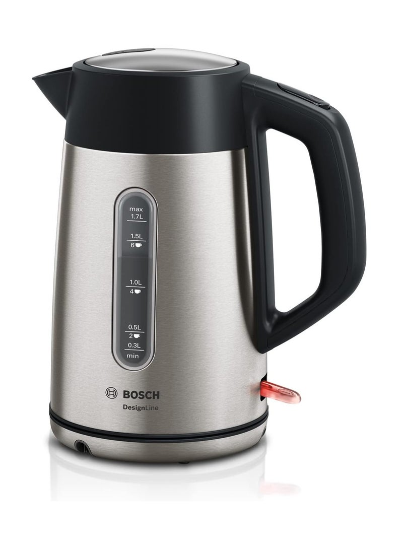 Serie 2 FFL023MS2B Freestanding Microwave & DesignLine Plus TWK4P440GB Cordless Kettle - Stainless Steel, 1.7L, 3000W, AutoPilot, Fast Boil