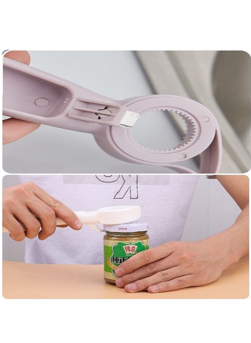 Can Opener 4Pcs Jar Opener 4 in 1 Multi Function Can Opener Bottle  Opener Multi Kitchen Tool Bottle Opener to Protect the Nail for Kids Elderly Jelly Jars Bottle Beer and Other