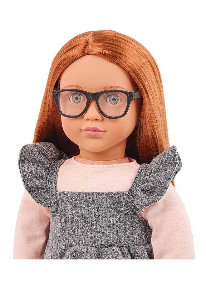 Fashionable 18-inch Girl Doll with School Dress & Heart Patches,Gifting Toys, Age 6+ years, Character-Kelly