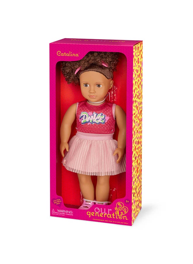 Fashionable 18-inch Girl Doll with Hip Hop Ballerina Outfit, Gifting Toys, Age 6+ years, Character-Catalina