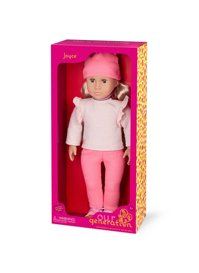 Fashionable 18-inch Girl Doll with Sweatsuit & Beanie Hat, Gifting Toys, Age 6+ years, Character-Joyce