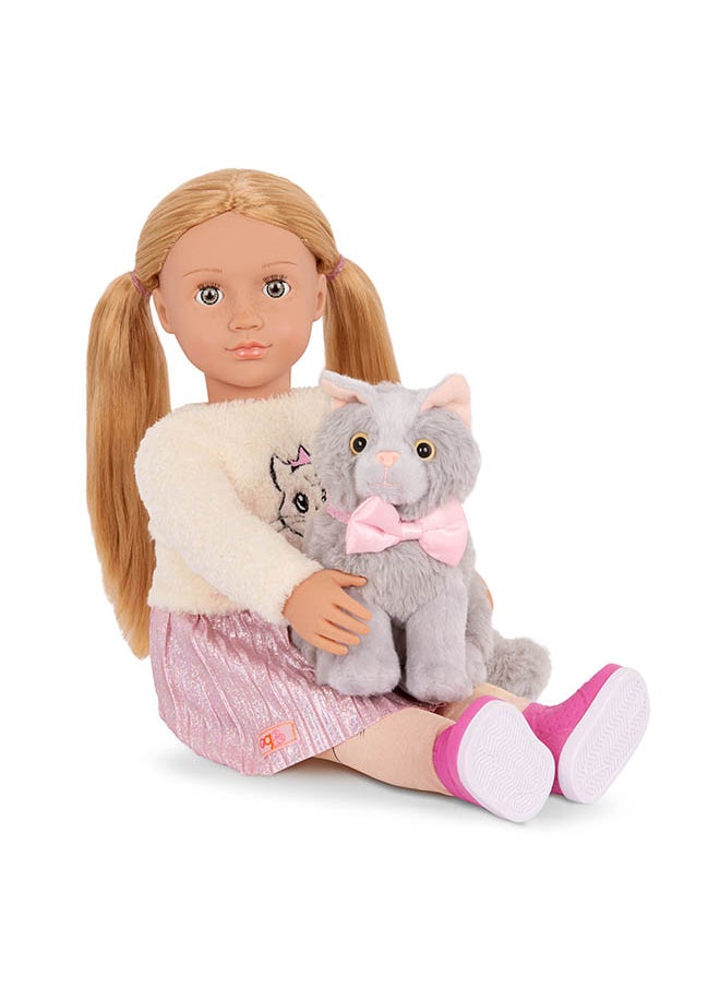 Fashionable 18-inch Girl Doll with Pet Kitten and Kitten Accessories, Gifting Toys, Age 6+ years, Characters-Sheela & Sammy