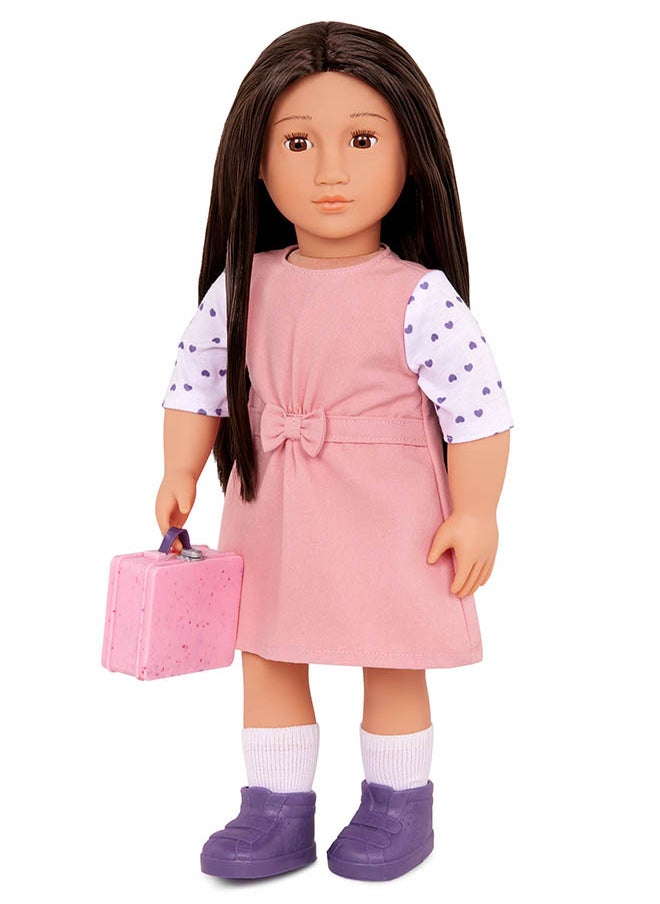 Fashionable 18-inch Girl Doll with School Uniform, Gifting Toys, Age 6+ years, Character-Lin