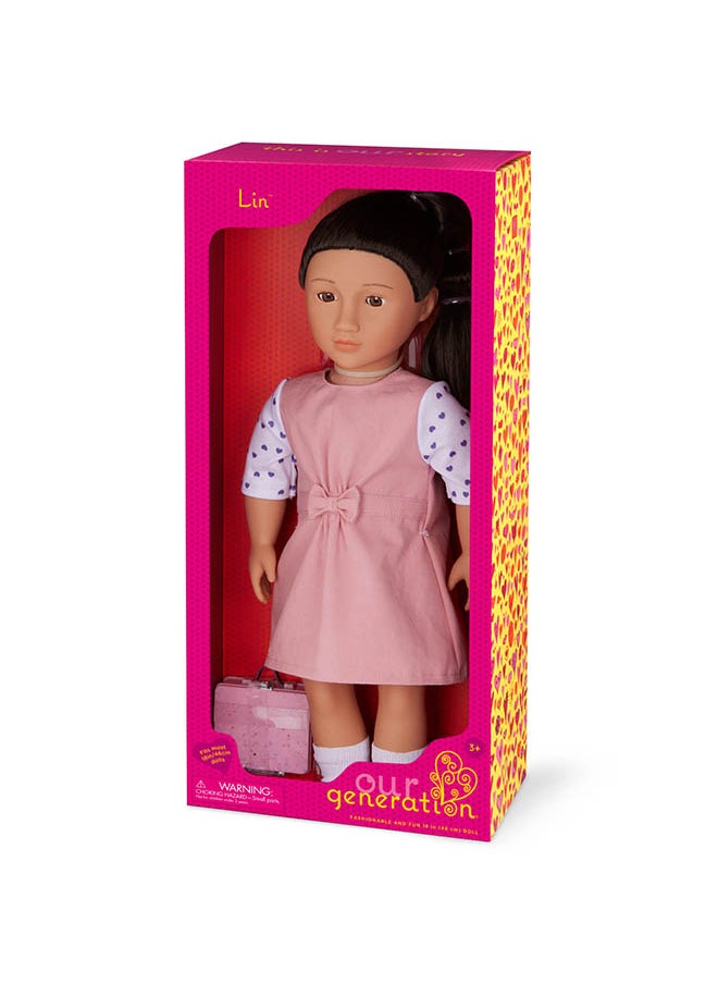 Fashionable 18-inch Girl Doll with School Uniform, Gifting Toys, Age 6+ years, Character-Lin