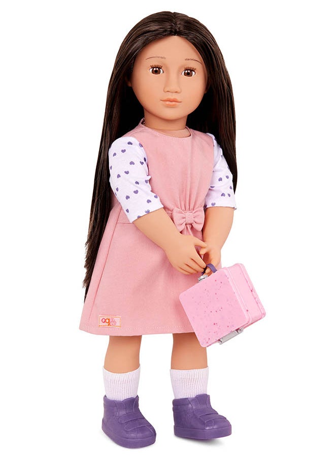 Fashionable 18-inch Girl Doll with School Uniform, Gifting Toys, Age 6+ years, Character-Lin