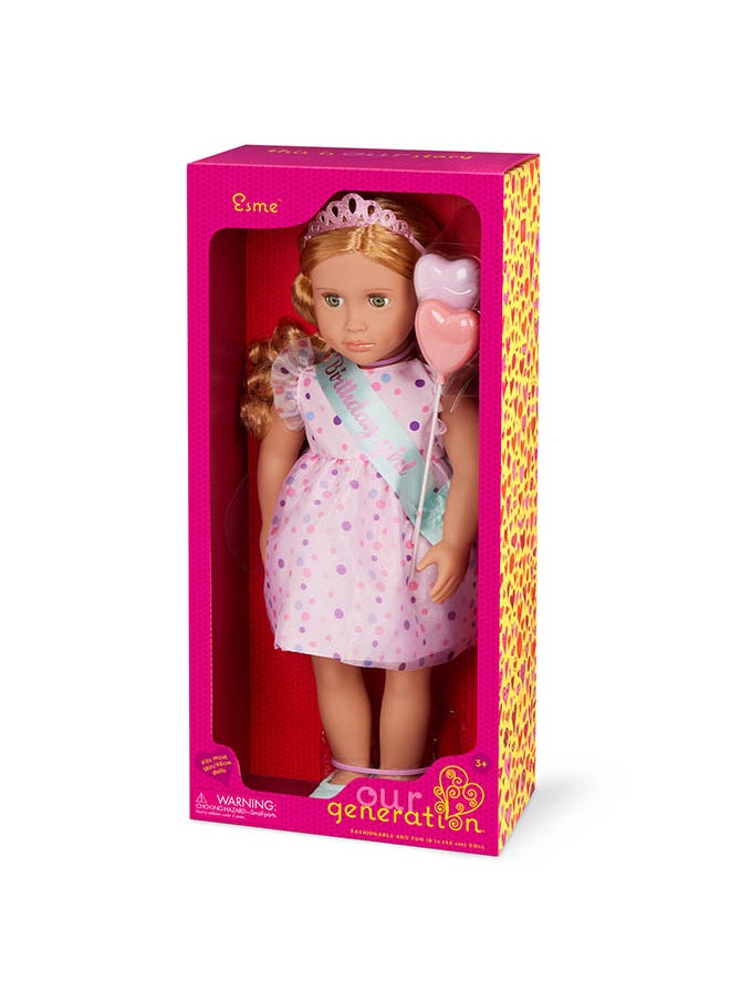 Fashionable 18-inch Girl Doll with Frilly Party Dress & Shoes, Gifting Toys, Age 6+ years, Character-Esme