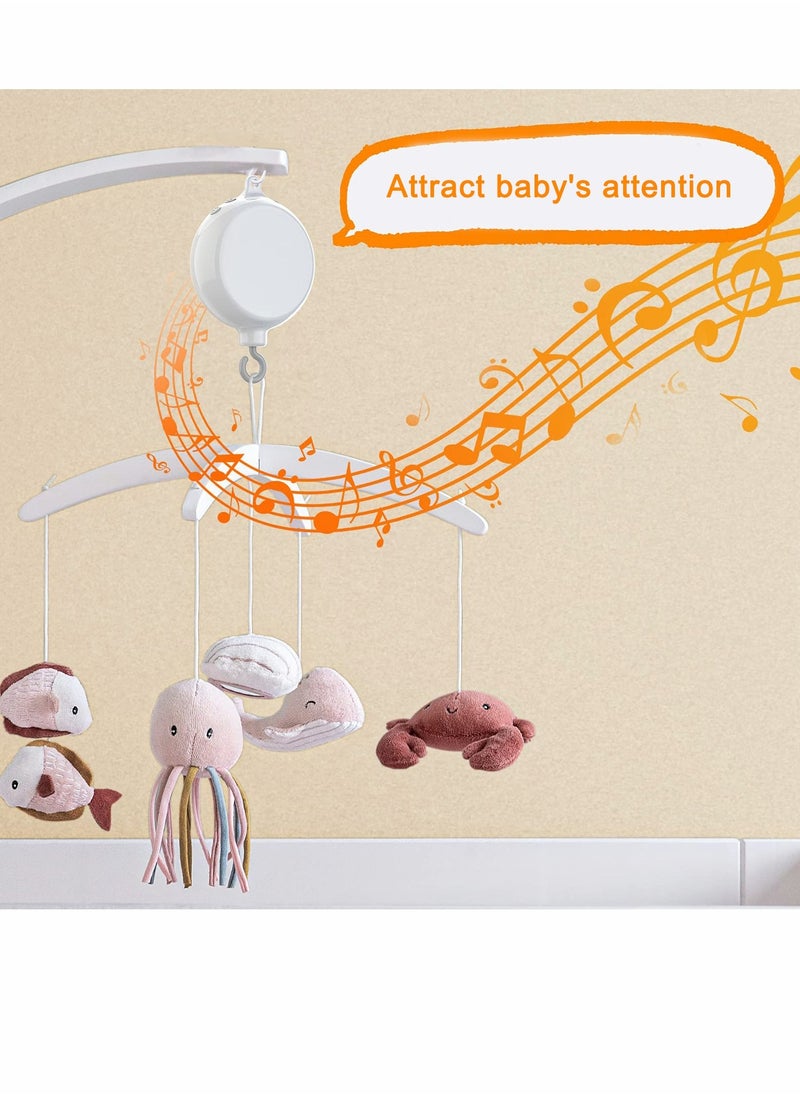 Baby Music Box Rotator, Crib Replacement Mobile Motor Rotation Universal Hanging Box, 12 Lullabies Battery Powered Bed Bell for Home Nursery Sleep