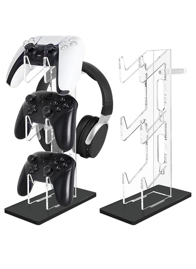 3 Tier Controller Stand and Headset Holder Game Accessories Storage Bracket for PS5 PS4 Nintendo Switch Xbox, Controller Holder Headset Stand Gaming Accessories,Desk Mounts for Controller