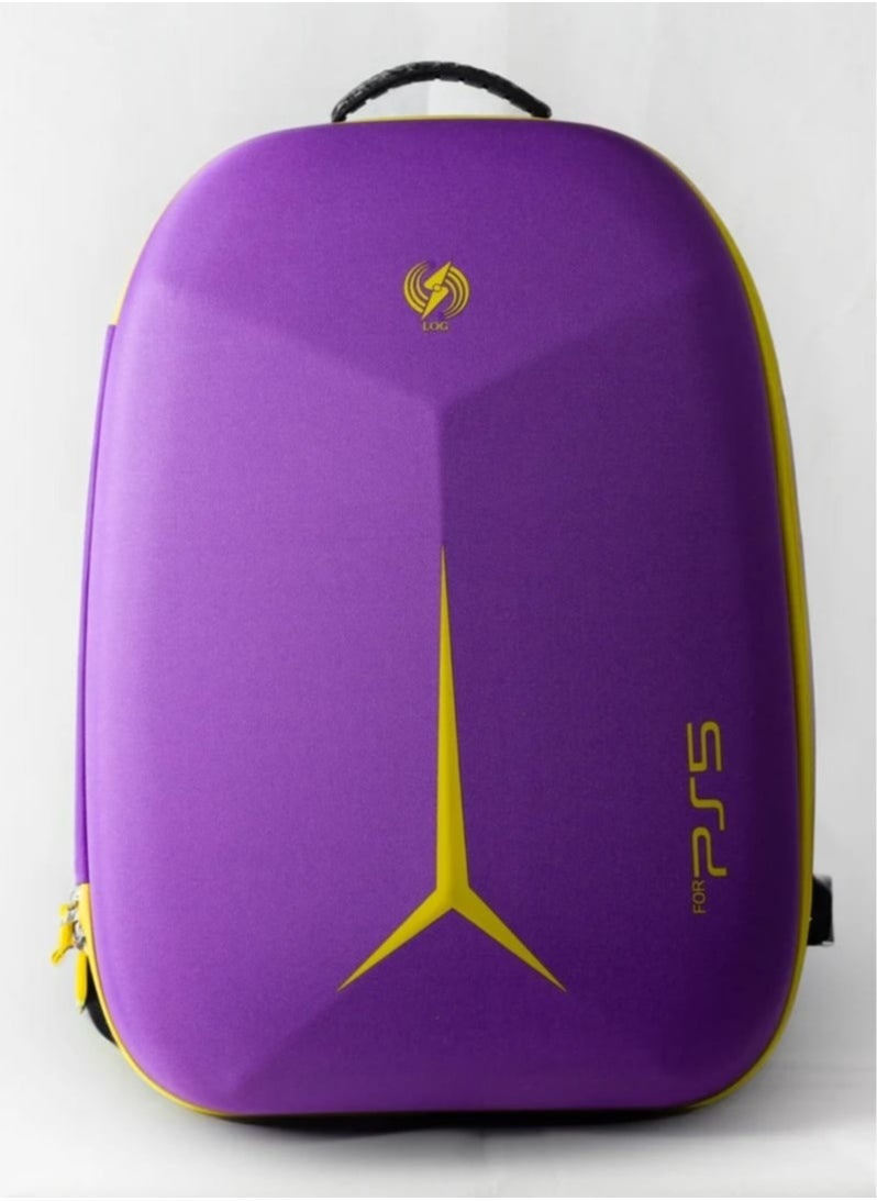 PlayStation 5 Carrying Backpack, Polyester & EPE Material, Canvas Shell, Dacron Lining, Shockproof, Dustproof, for PS5 Console Purple