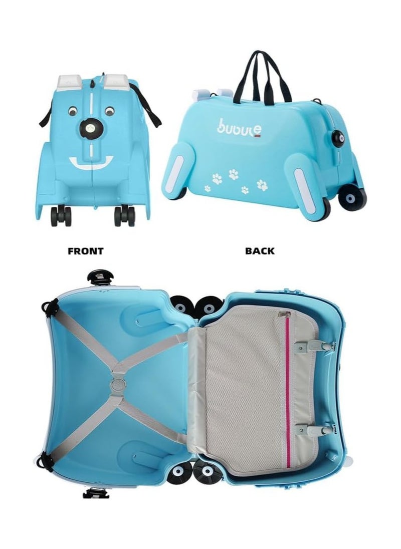 Children's Ride-On Suitcase with Wheels - Cute Cartoon Rolling Luggage for Kids, Travel & Outdoor Fun