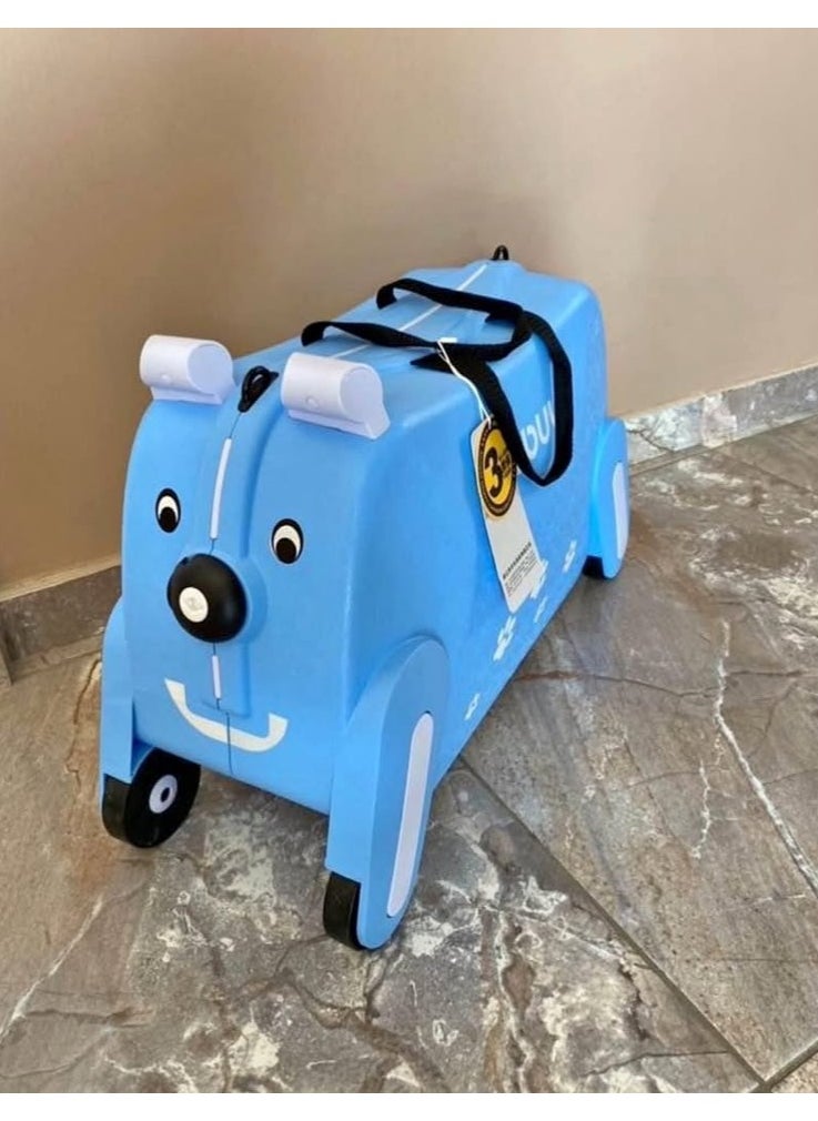 Children's Ride-On Suitcase with Wheels - Cute Cartoon Rolling Luggage for Kids, Travel & Outdoor Fun