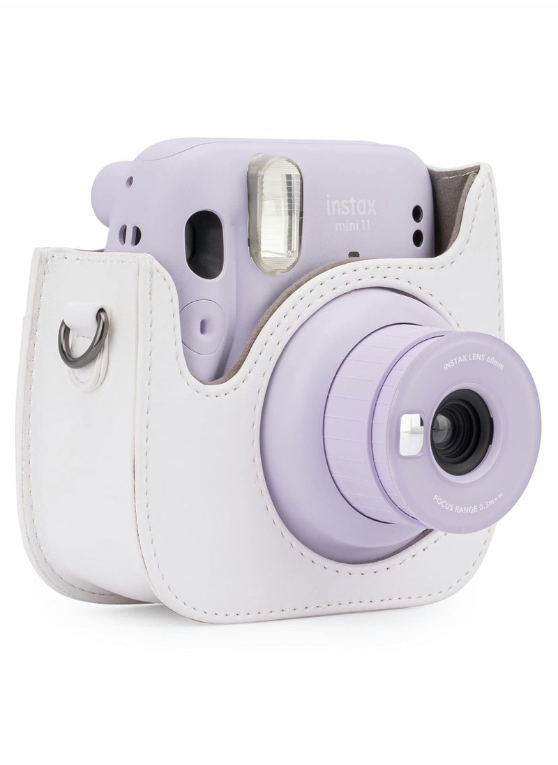 SYOSI PU Leather Camera Case for Fujifilm Instax Mini 11, with Adjustable Strap and Pocket (Panda)