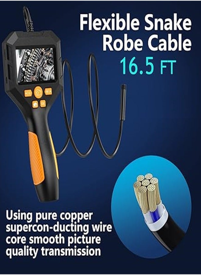 Internal Tube Borescope Camera with Light, IP68 Waterproof Borescope, 1080 HD Inspection Camera Serpentine Camera, 16.5ft Borescope Camera, Men's Gadget (2.8 inch)