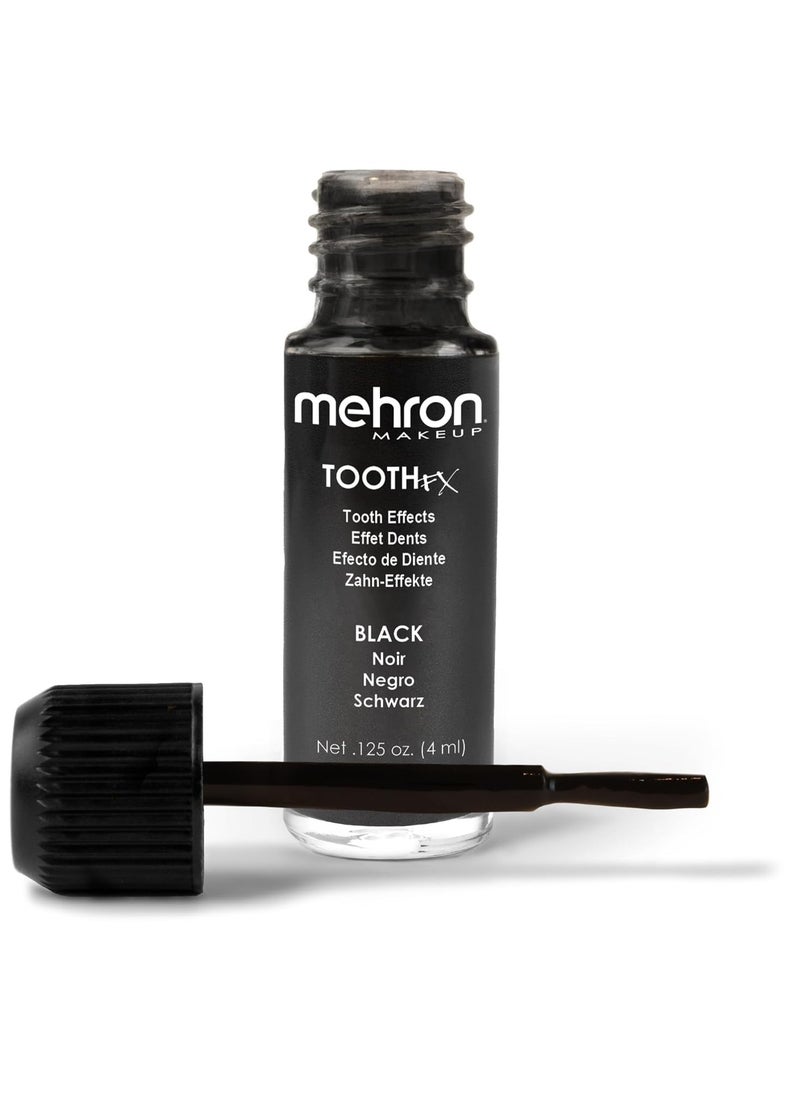 Mehron Makeup Tooth FX Black | Temporary Black Tooth Paint | Perfect for Creating Black Out Tooth Makeup, Rotten Teeth Makeup, & Missing Teeth SFX for Halloween, Cosplay, & Theater .125 oz (4 ml)