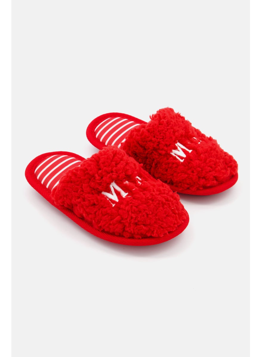 Kids Girl Slip On Textured Slippers, Red