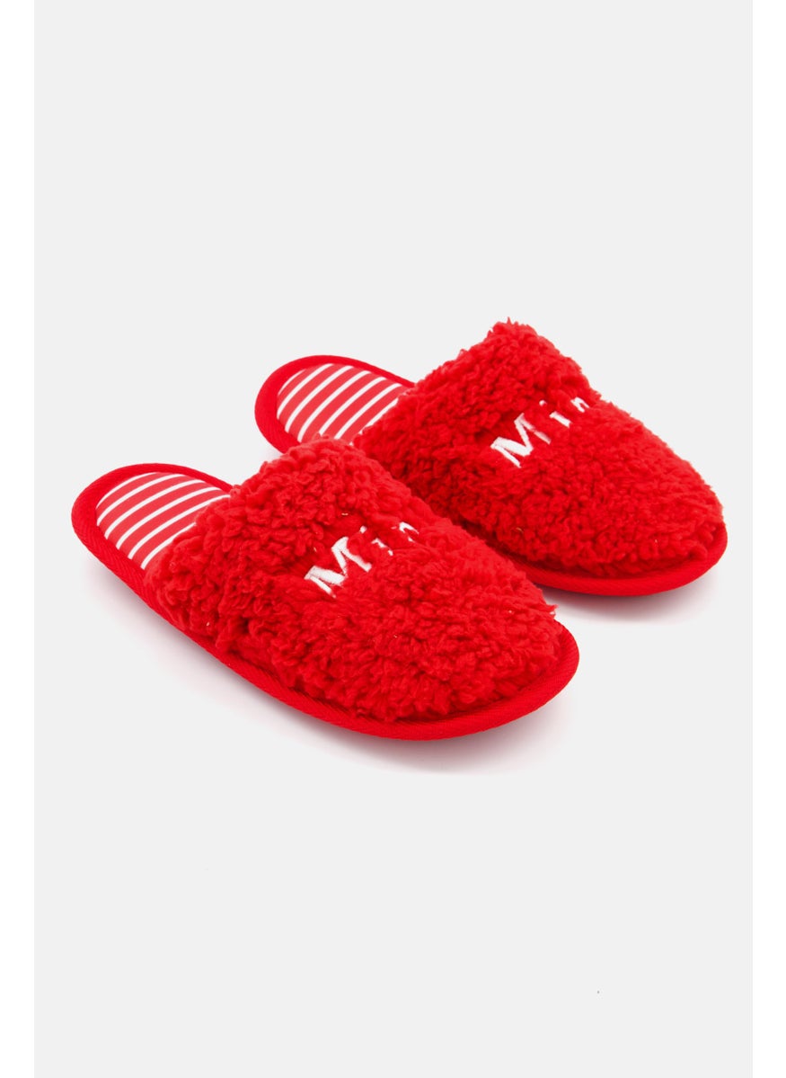 Kids Girl Slip On Textured Slippers, Red