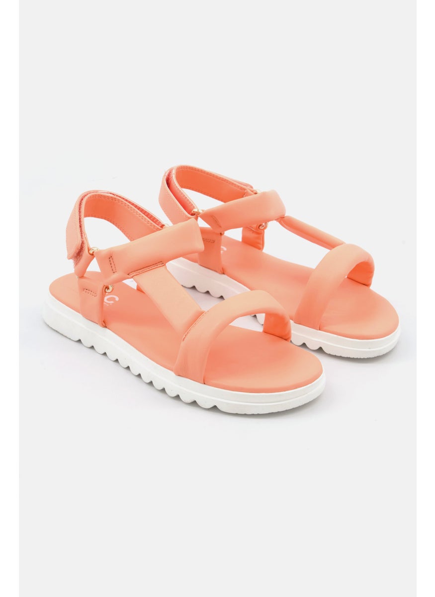 Kids Girl Dakota Velcro Sandal, Orange