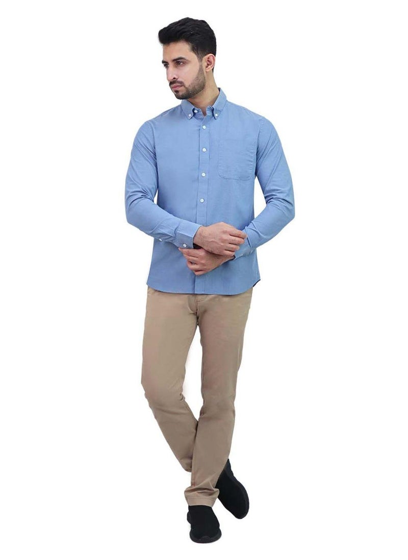 Men's Stretch Long Sleeve Slim Button Front Shirt