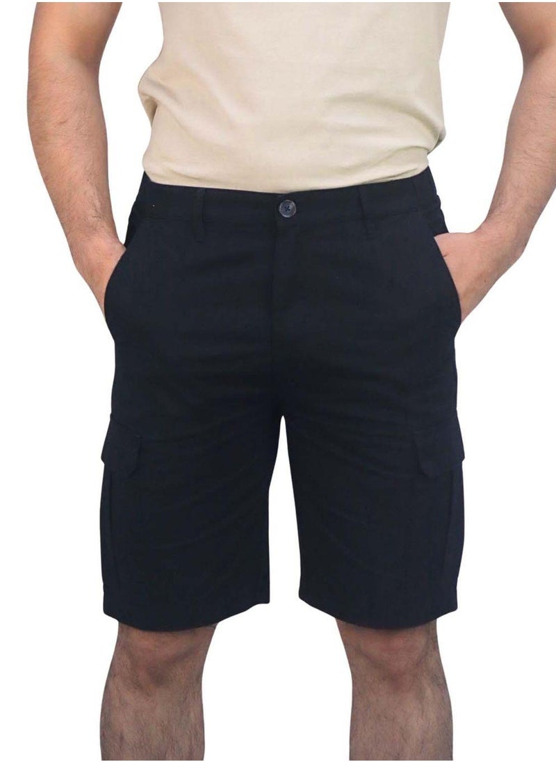 Men’s Twill Mid Rise Elastic Waist Bermuda Shorts