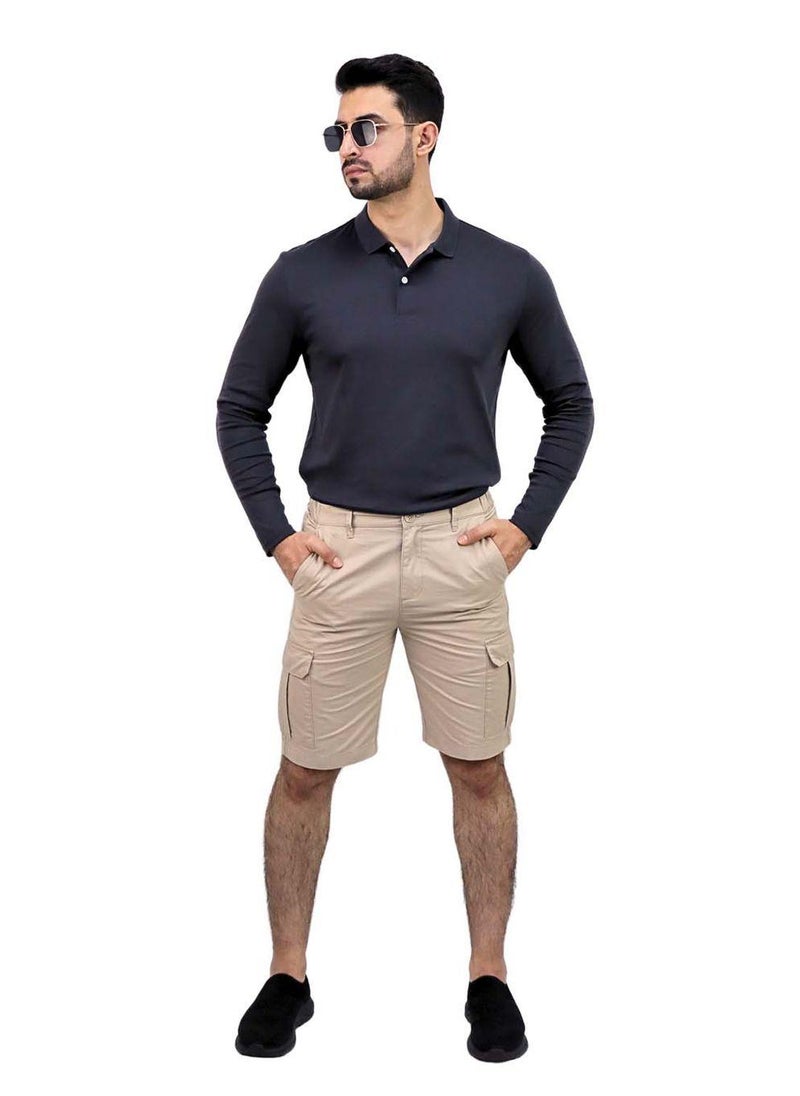 Men’s Twill Mid Rise Elastic Waist Bermuda Shorts