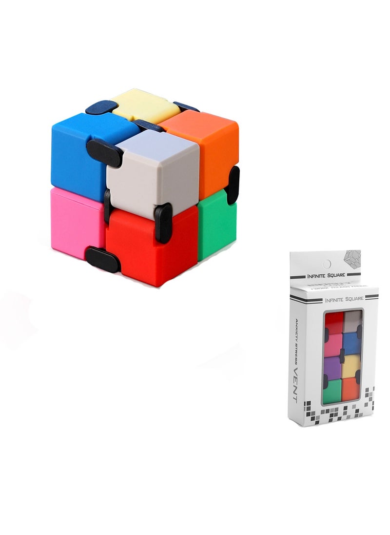 Fidget Rubik's Cube New Version Fidget Finger Toys - Metal Infinity Rubik's Cube for Stress and Anxiety Relief/ADHD, Super Durable Sensory Gift for Adults and Teens Kids (Eight colors)