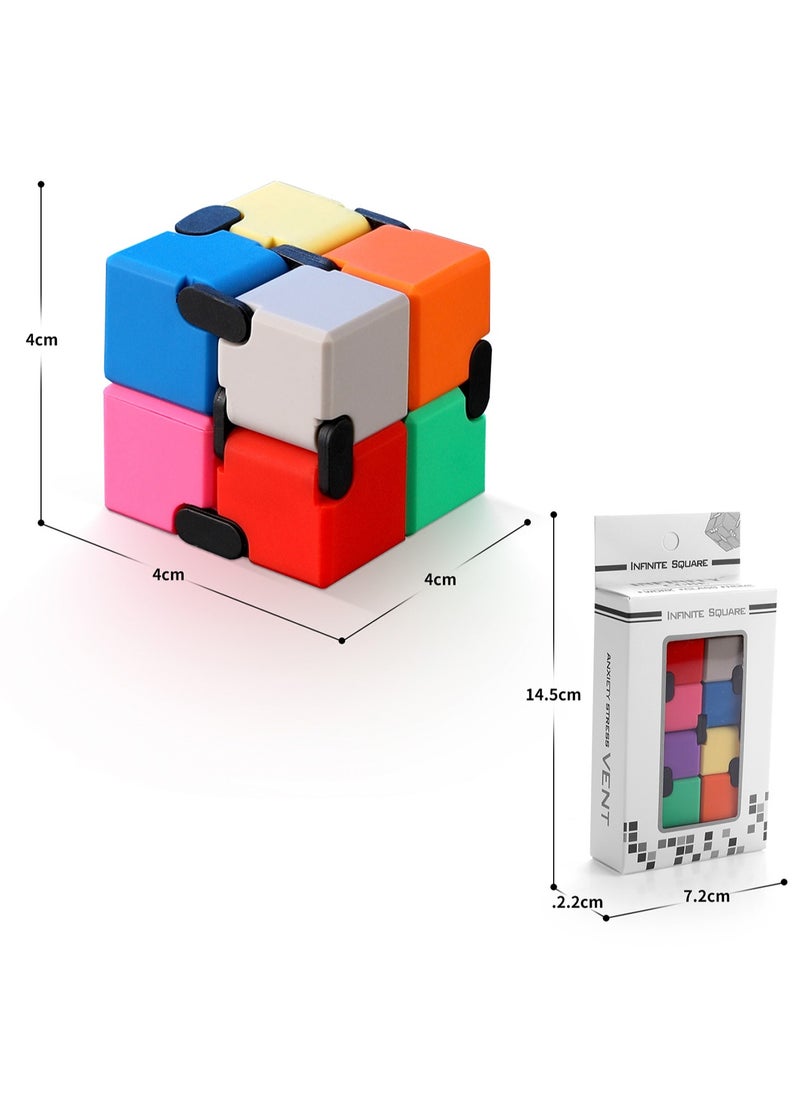 Fidget Rubik's Cube New Version Fidget Finger Toys - Metal Infinity Rubik's Cube for Stress and Anxiety Relief/ADHD, Super Durable Sensory Gift for Adults and Teens Kids (Eight colors)