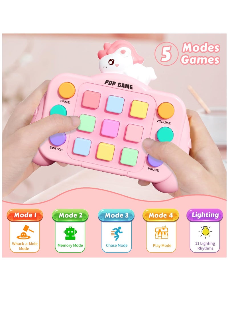 Fast Push Game Fidget Toys, Upgraded Flashing Handheld Game Sensory Toys for Kids, Light up Pop Game Sensory Fidget Stem Toys for Kids Ages 3-12 for Boys and Girls Birthday Gift,Batteries not included