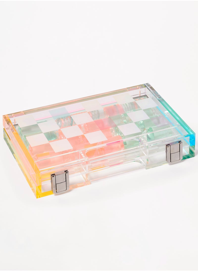 Mini Lucite Chess And Checkers Aurora