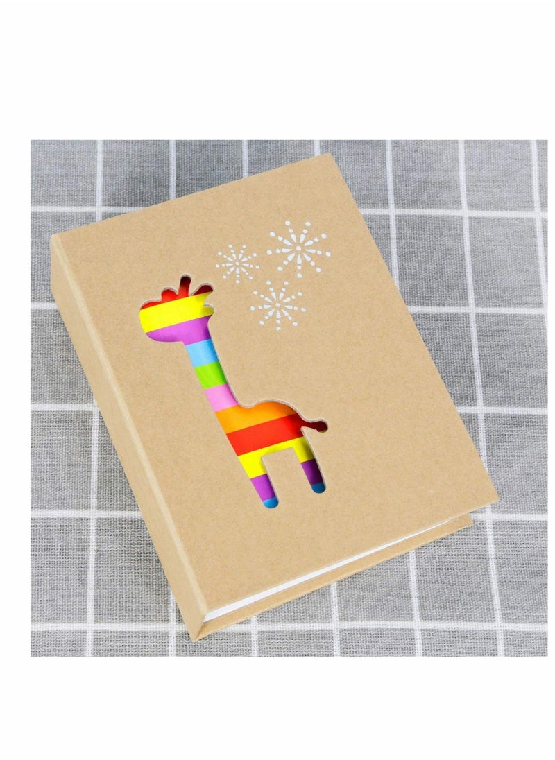 Rainbow Color Cartoon Photo Album Slip in 6 x 4 inch 100 Pockets Scrapbook Family Memories Baby Albums (Deer) Photo Album 4x6 Baby Baby Journal Photo Album