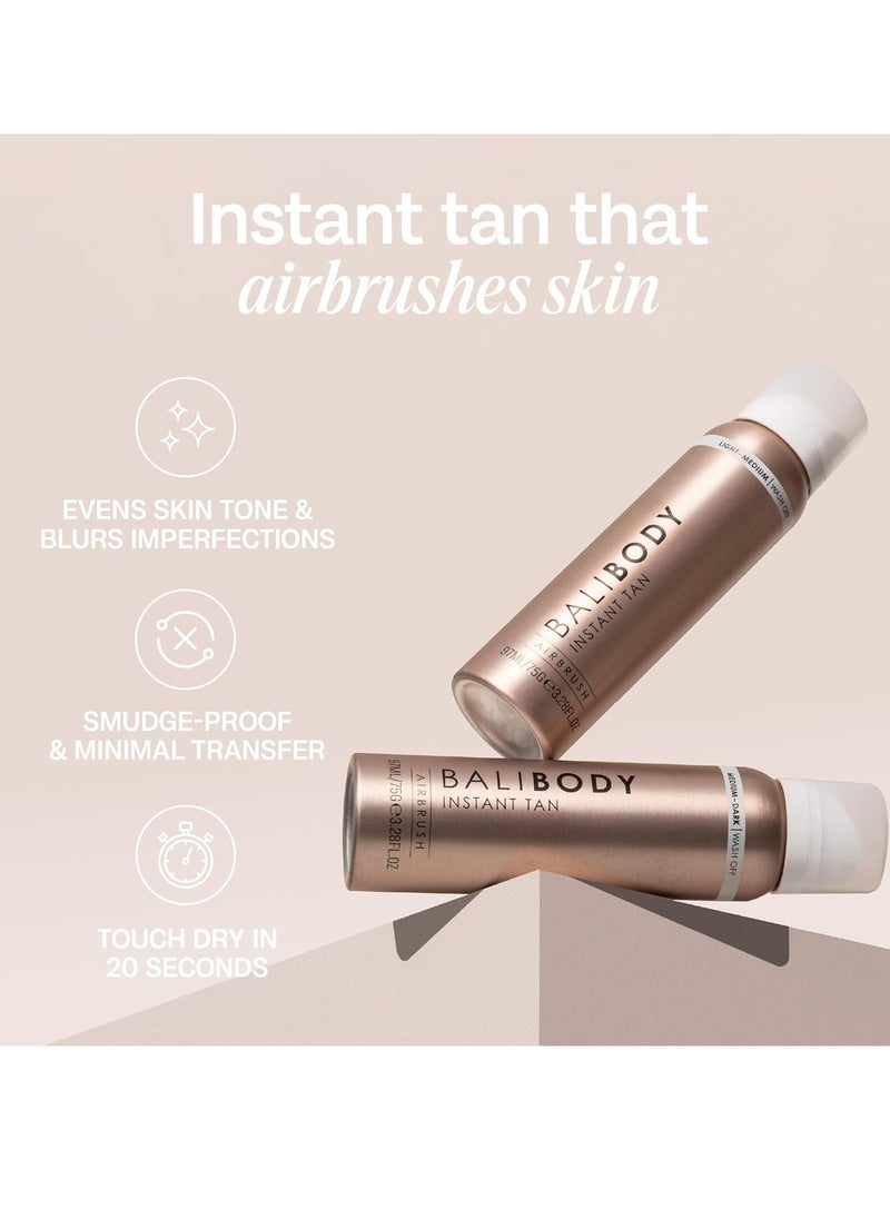 Bali Body Instant Tan Light-Medium | Skin Perfecting Aerated Spray, Instantly Flawless Airbrushed Bronzed Finish | Soothing for All Skin Types | Vegan, Cruelty Free, Australian Made (97 ml/3.28 fl oz)