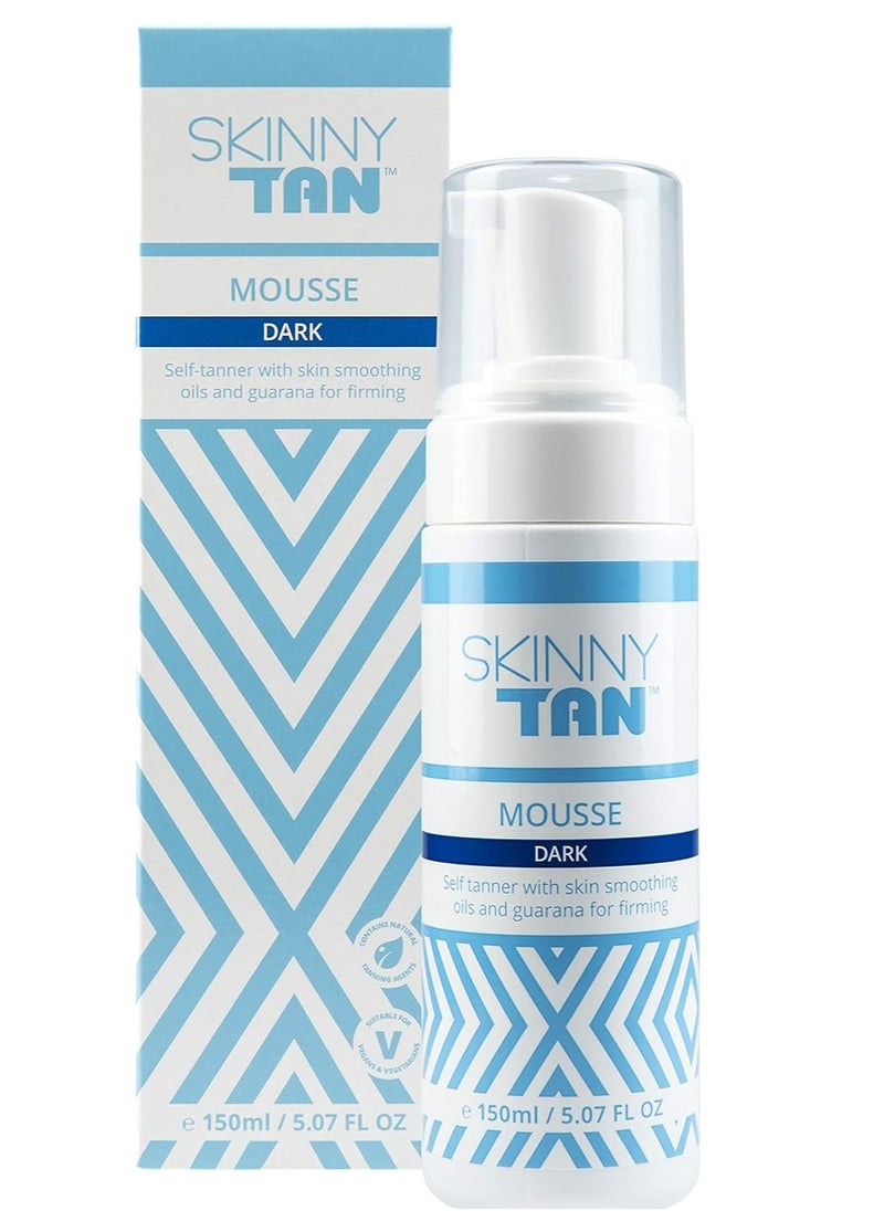 Skinny Tan Mousse - Long-Lasting and Non-Drying Formula - Delicious Coconut and Vanilla Scent - Easy To Apply, Luxurious Foam Texture - Streak Free and Natural Looking Results - Dark - 5 oz Bronzer