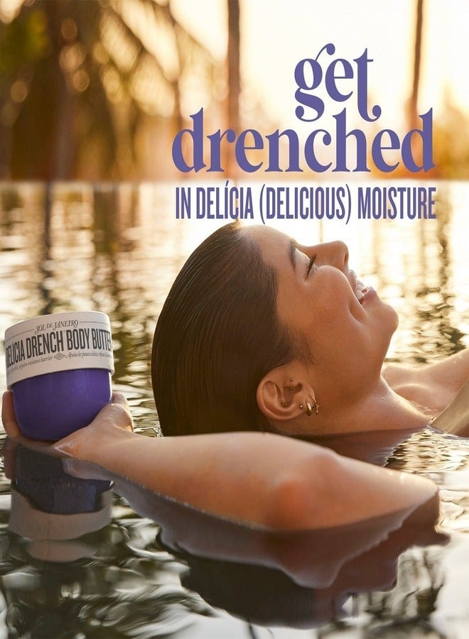 Sol de Janeiro Delícia Drench™ Jet Set – Travel-Ready Body Care Trio with Nourishing Body Butter, Hydrating Shower Gel, and Tropical Perfume Mist