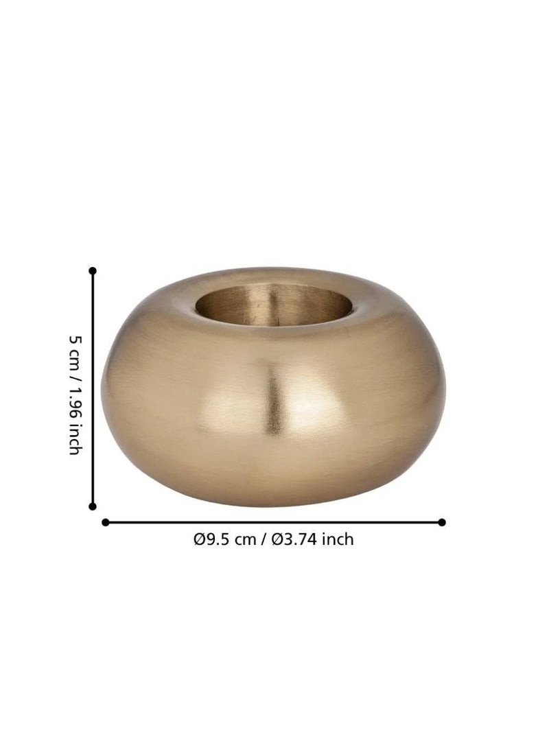 Jellicoe Gold Aluminum Candle Holder - Elegant and Stylish, 5 cm Height, 9.5 cm Diameter