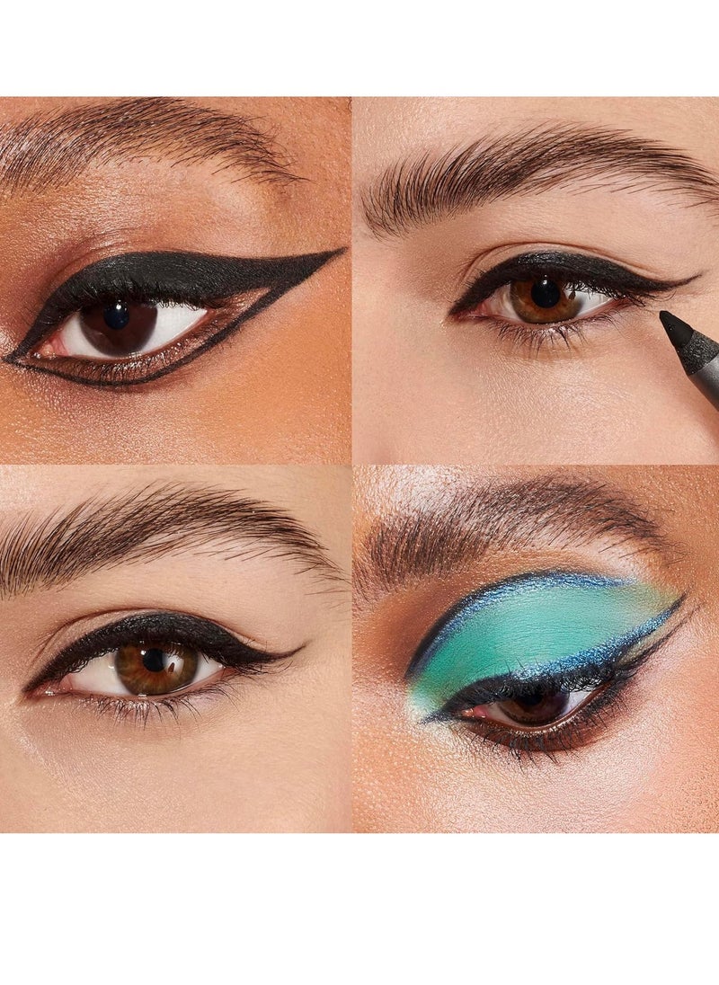 Wonderskin 1440 Longwear Black Eyeliner Pencil - Waterproof, Sharpenable Black Eyeliner Pencil and Smudge Proof Eye Liner Pencils (Liquorice)