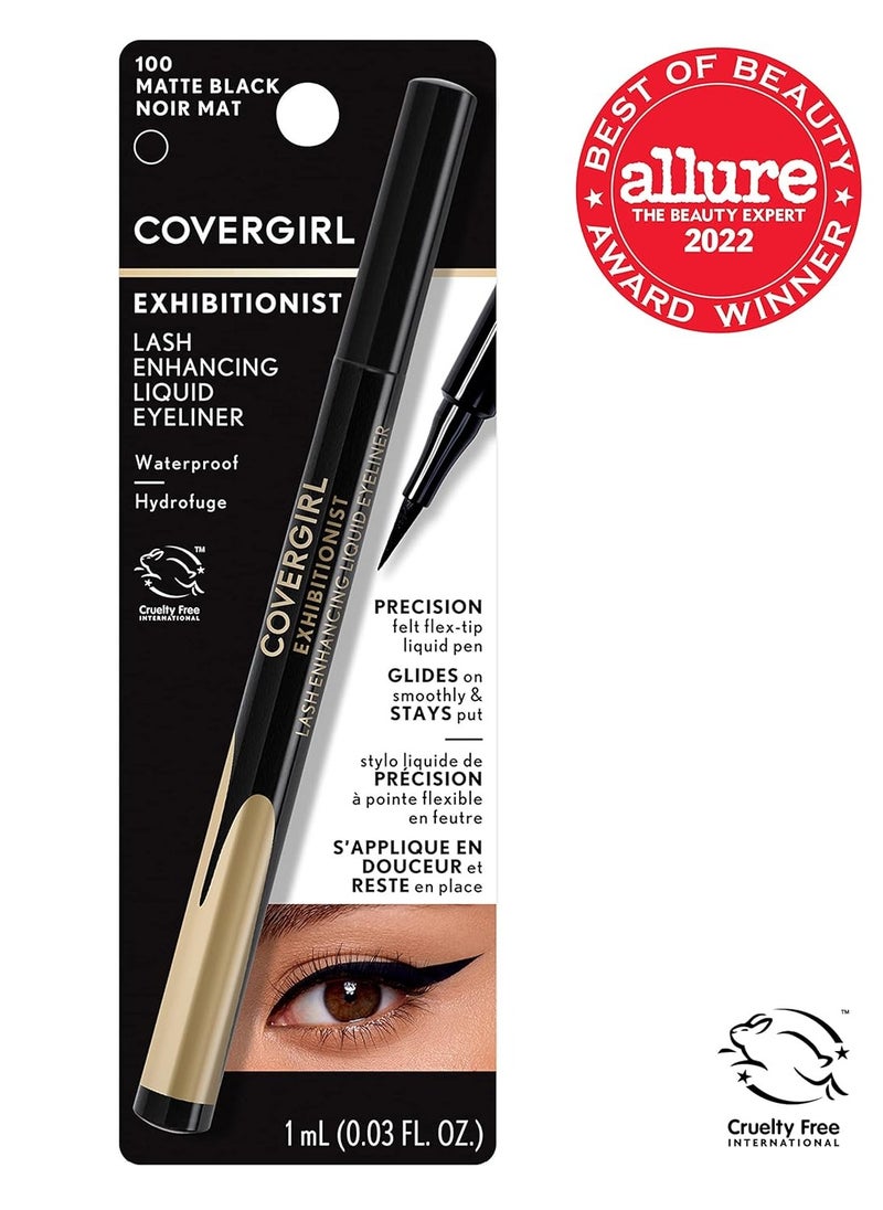 COVERGIRL Exhibitionist Lash Enhancing Liquid Eyeliner, Matte Black