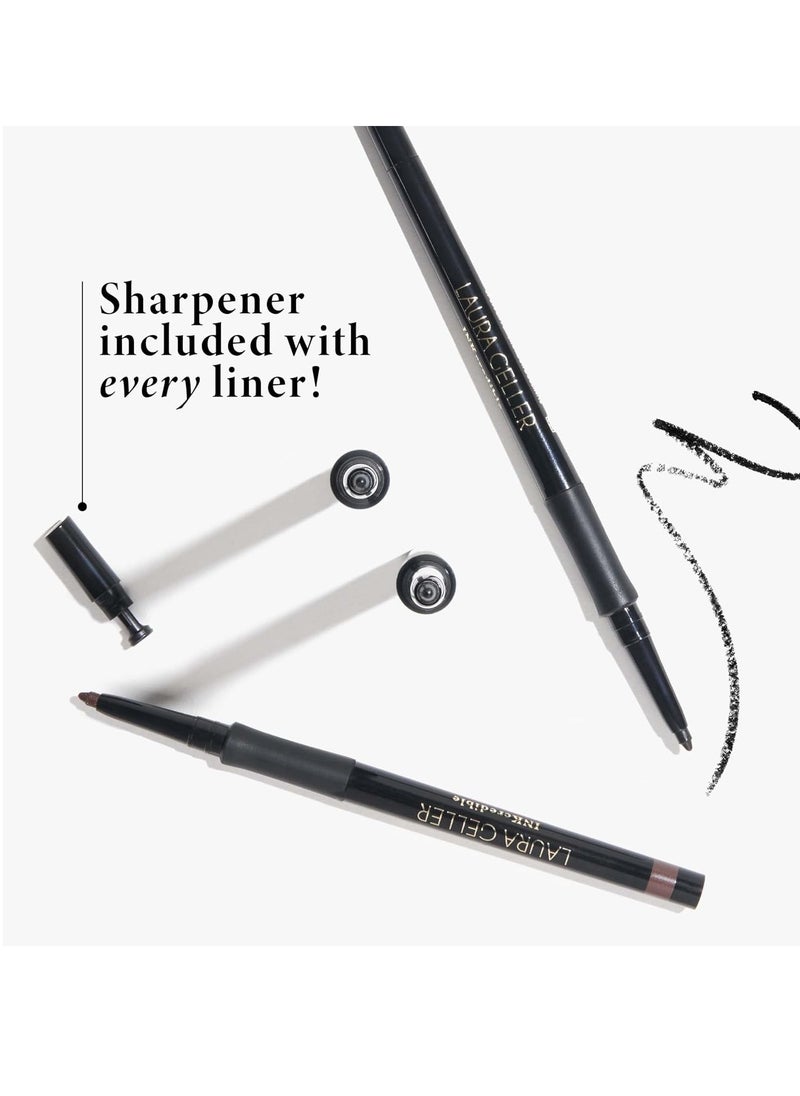 LAURA GELLER NEW YORK INKcredible Gel Eyeliner - Blackbird - Waterproof Smudge-proof Eyeliner Pencil - Built in Sharpener