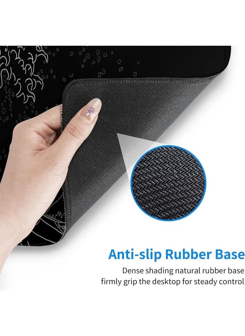 3D Wave Non-Slip and Stain-Resistant Rubber Mouse Pad (40x90x0.3cm)