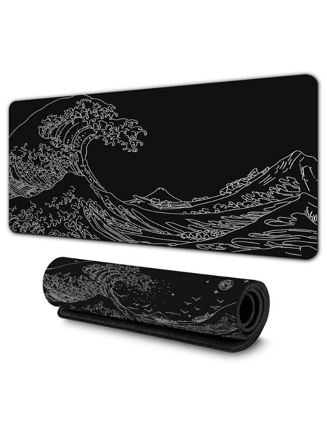 3D Wave Non-Slip and Stain-Resistant Rubber Mouse Pad (40x90x0.3cm)